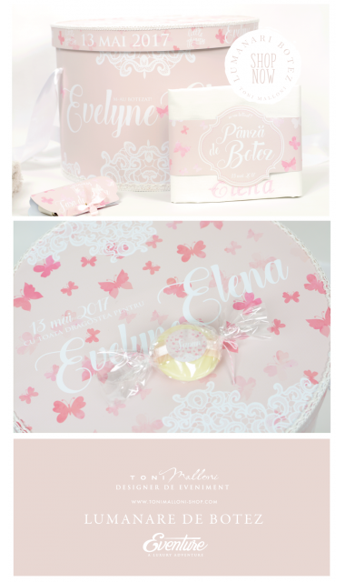 Trusou de botez  pentru fete cu fluturi si flori, Like a butterfly 6